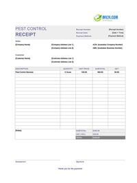 pest control receipt template australia