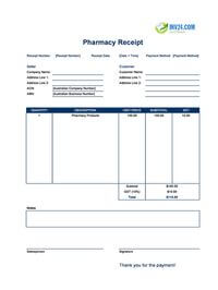 pharmacy receipt template australia