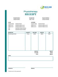 physiotherapy receipt template australia