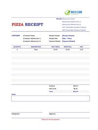 pizza receipt template australia