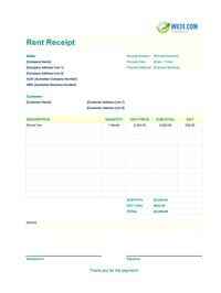 printable rent receipt template australia