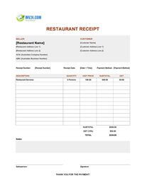 printable restaurant receipt template australia