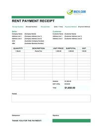 rent payment receipt template australia