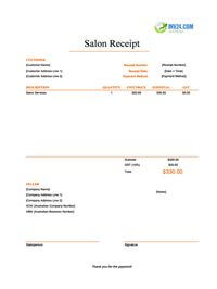 salon receipt template australia