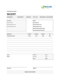 small business sales receipt template australia