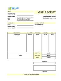 taxi receipt template australia