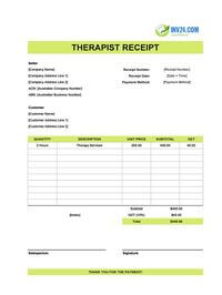 therapist receipt template australia