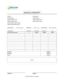 vehicle receipt template australia