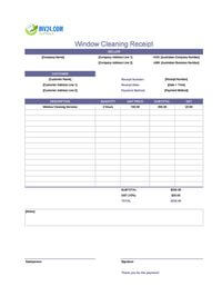 window cleaning receipt template australia