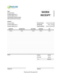 work receipt template australia