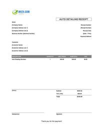 auto detailing receipt template canada