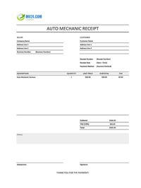 auto mechanic receipt template canada