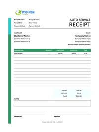 auto service receipt template canada