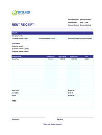 blank rent receipt template canada