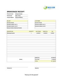 brokerage receipt template canada