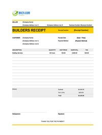 builders receipt template canada