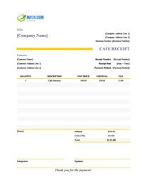 cafe receipt template canada