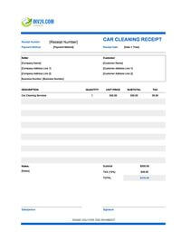 car cleaning receipt template canada