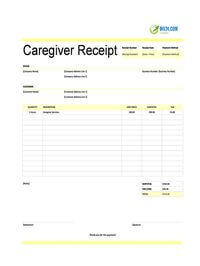 caregiver receipt template canada