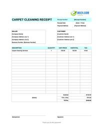 carpet cleaning receipt template canada