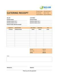 catering receipt template canada