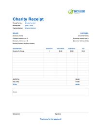 charity receipt template canada