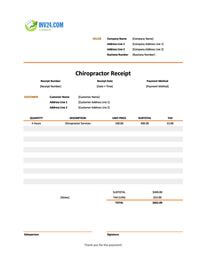 chiropractic receipt template canada