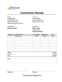 commission receipt template canada
