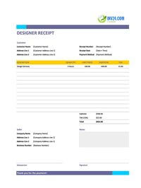 designer receipt template canada