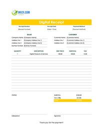 digital receipt template canada