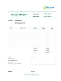dock receipt template canada