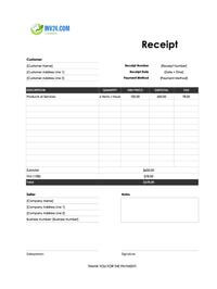 easy receipt template canada