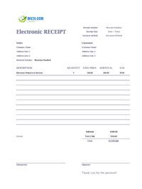 electronic receipt template canada