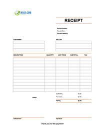 empty receipt template canada