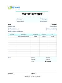 event receipt template canada