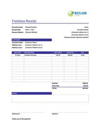 freelance receipt template canada