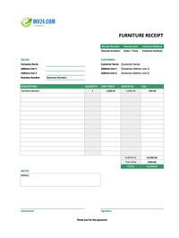 furniture receipt template canada