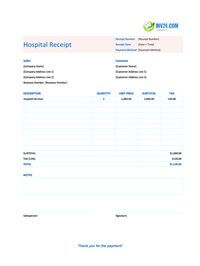 hospital receipt template canada