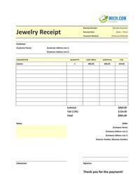 jewelry receipt template canada