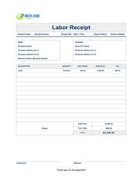 labor receipt template canada