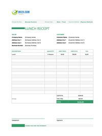 lunch receipt template canada