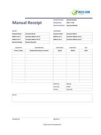 manual receipt template canada
