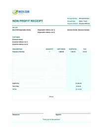 non profit receipt template canada