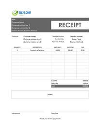 official receipt template canada
