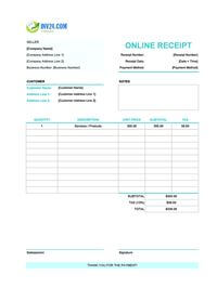 online receipt template canada