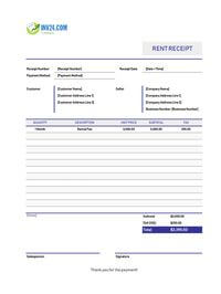 online rent receipt template canada