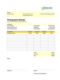 photography receipt template canada