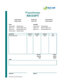 physiotherapy receipt template canada