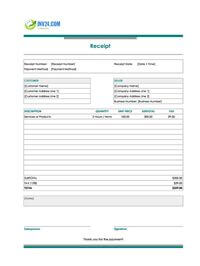 printable blank receipt template canada