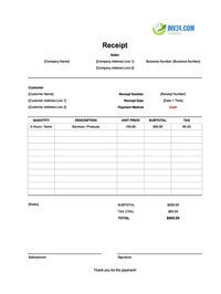 printable cash receipt template canada